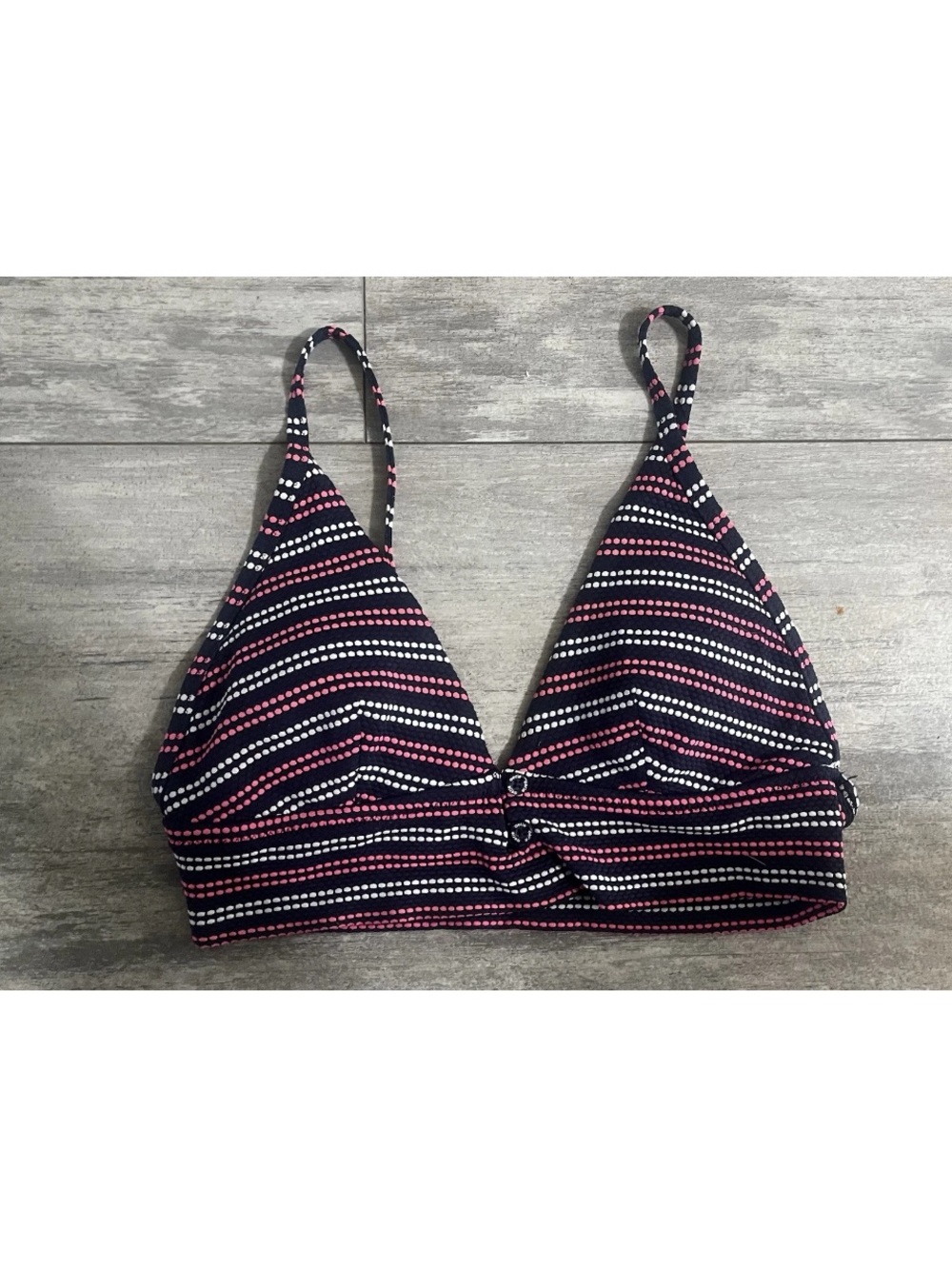 Aerie Bikini Top Womens Small Triangle Swim Navy Coral White